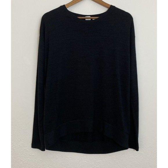 GAP Size XSmall Women Black Soft Hi-Low Pullover Sweater Long Sleeve Round Neck - Picture 1 of 7